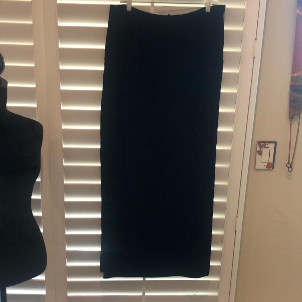 Black tie velvet evening long skirt. Classic basic